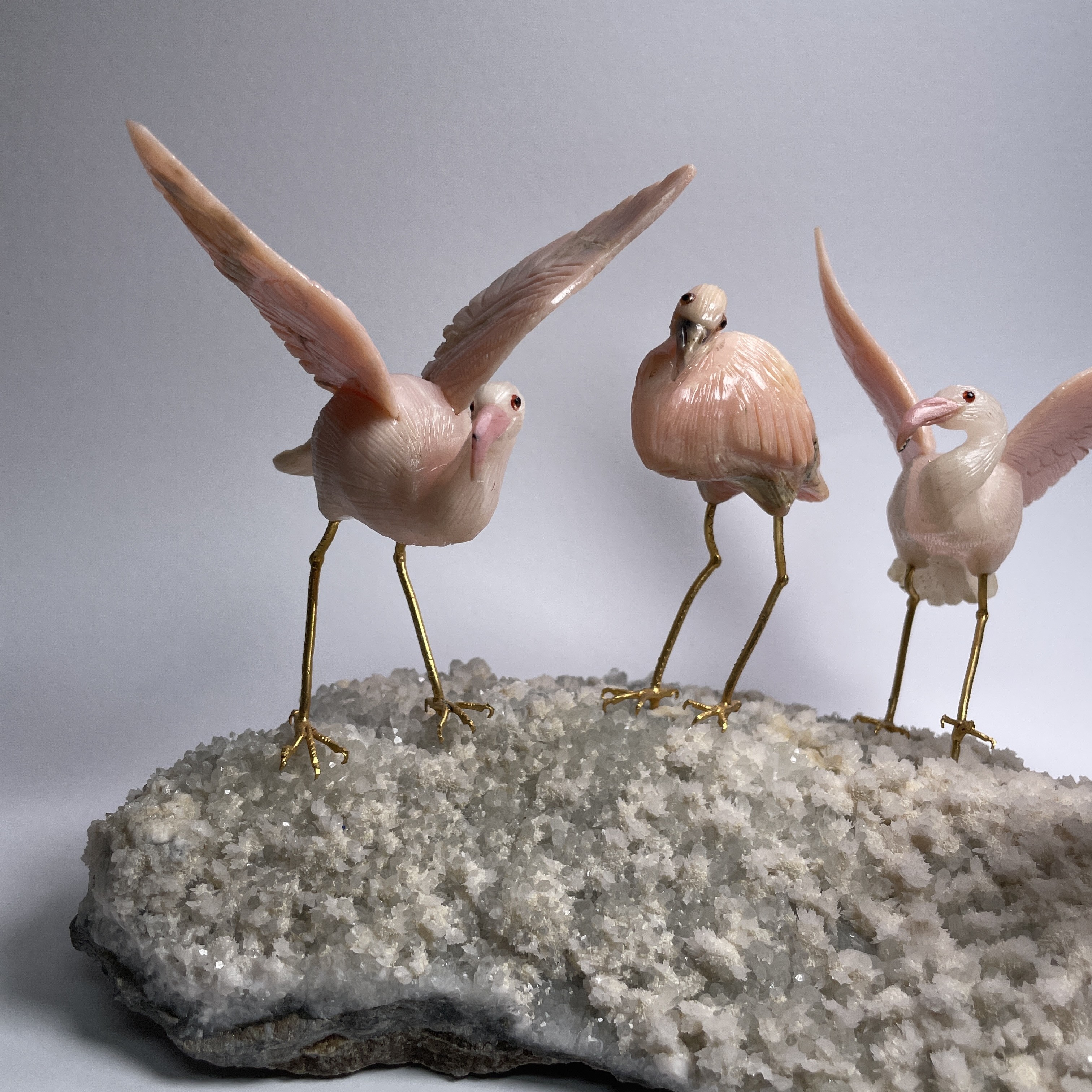 Flamingo Familie Gravur Großstufe